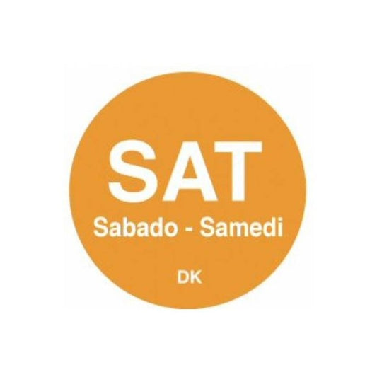 Day Of The Week Labels 20mm Dia (Roll Of 1000) Saturday/Orange