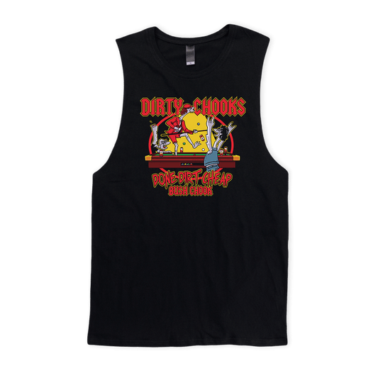 Dirty Chooks Muscle Tee Black Muscle Bush Chook