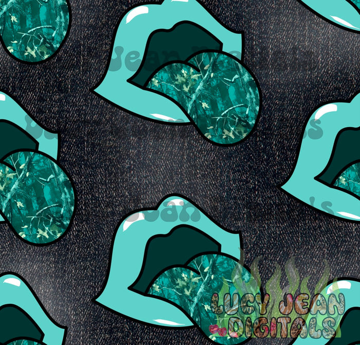 Distressed dark denim Camo Lips Seamless File