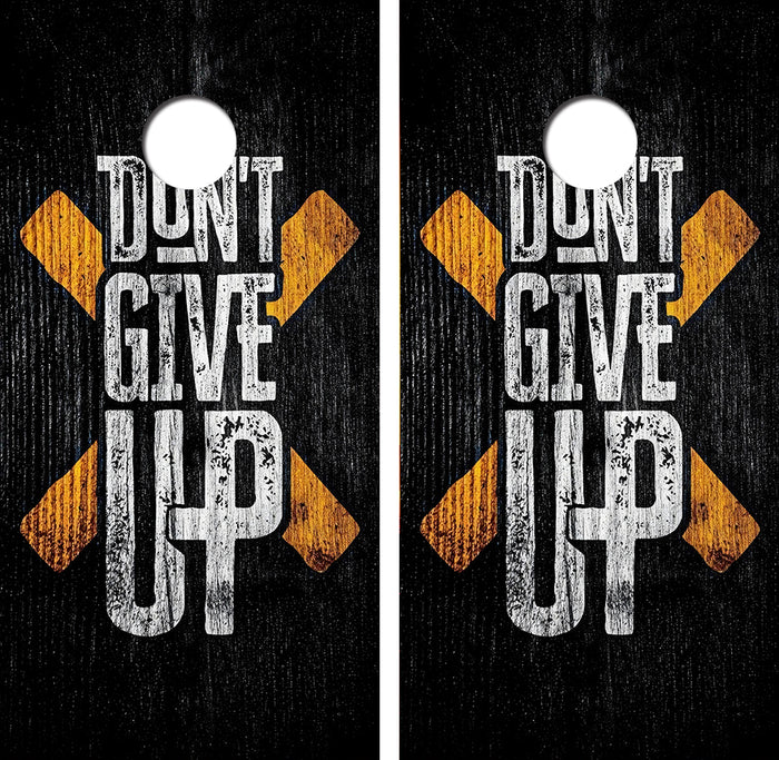 Don't Give Up Cornhole Design
