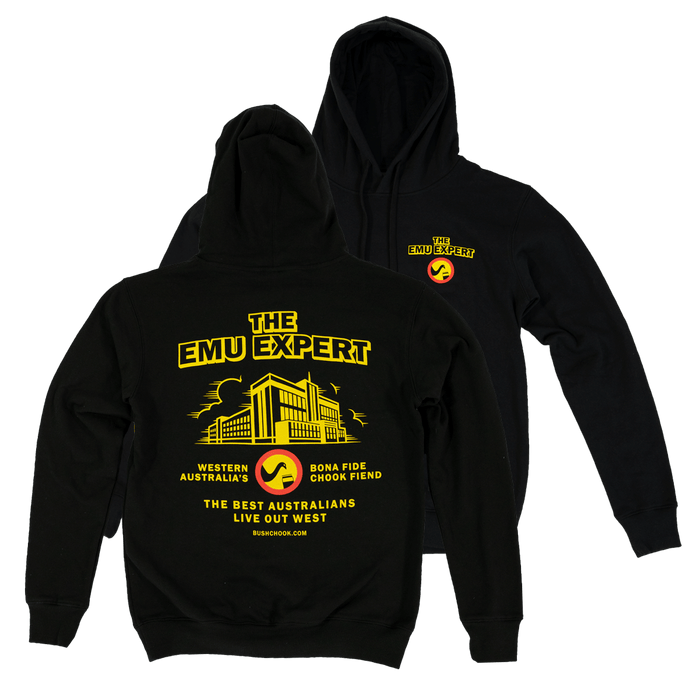 Emu Expert Hoodie Black Hoodie Bush Chook