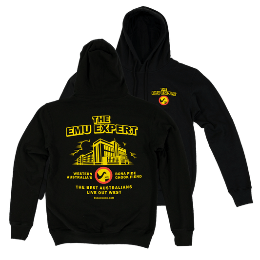 Emu Expert Hoodie Black Hoodie Bush Chook