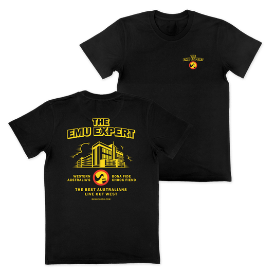 Emu Expert Tee Black T-Shirt Bush Chook