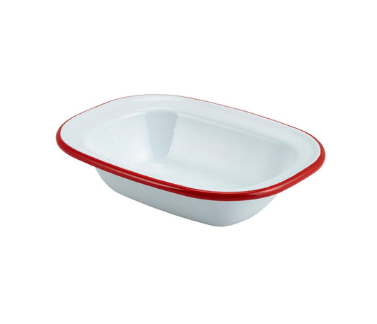 Enamel Rectangular Pie Dish 16 x 12 x 3.5cm (Pack Of 12)