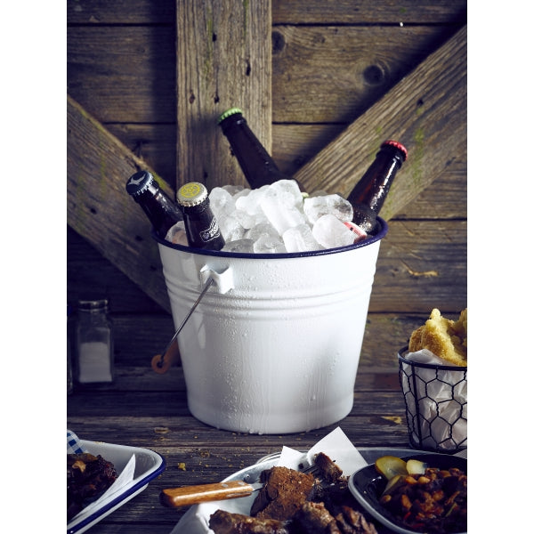 Enamel Tableware Bucket 22cm x 18.6cm / 5.2 Litre (Box Of 4)
