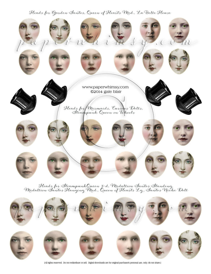 Faces Sheet PRINTED - paperwhimsy