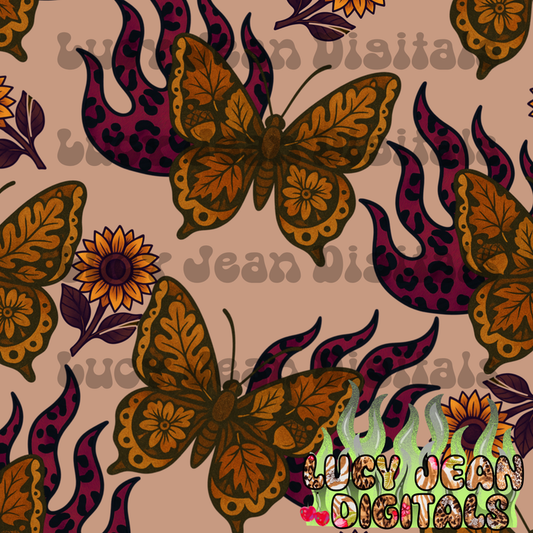 Fall Butterlflies Seamless File