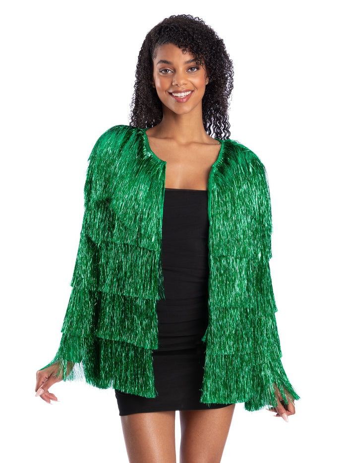Fever Tinsel Festival Jacket, Green