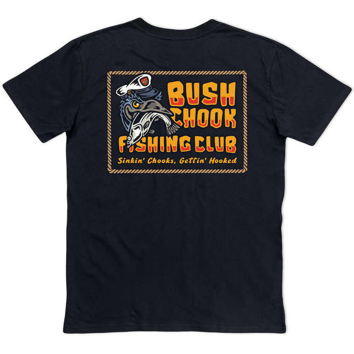Fishing Club Tee Black T-Shirt Bush Chook