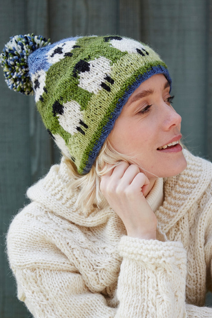 FLOCK OF SHEEP BOBBLE BEANIE