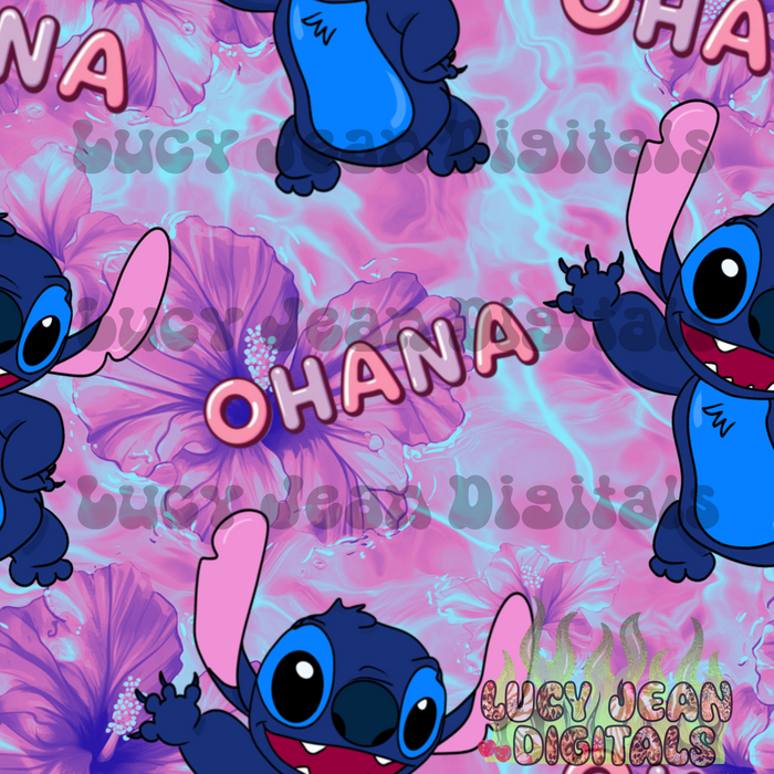Floral Blue Alien Seamless File