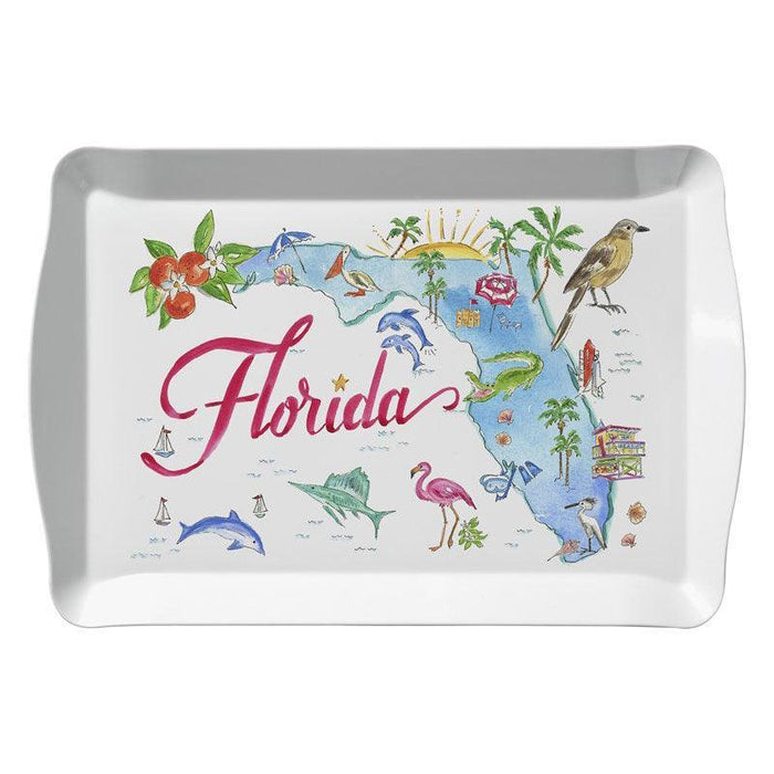Florida 17" x 11.5" Serving Tray Merritt International Indigo Pool Patio BBQ