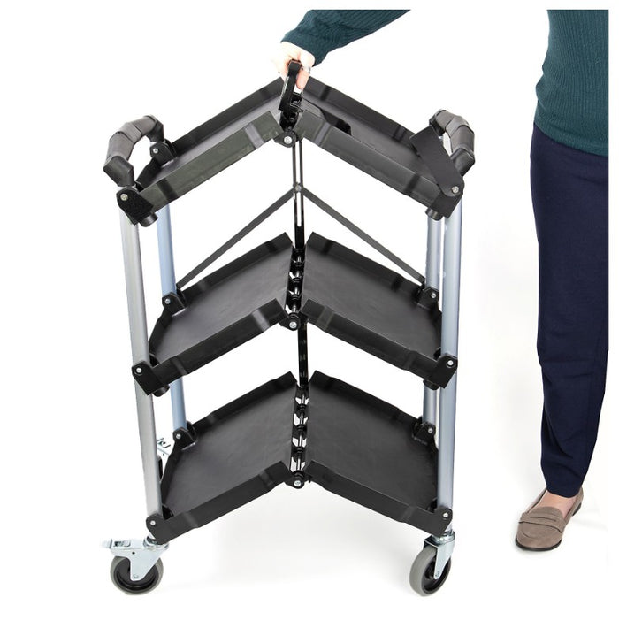 Folding Catering Trolley 3 Tier 45cm x 20cm x 106cm