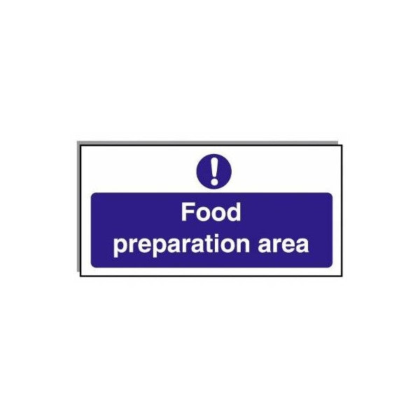 Food Hygiene Sign Food Preparation Area 10cm x 20cm