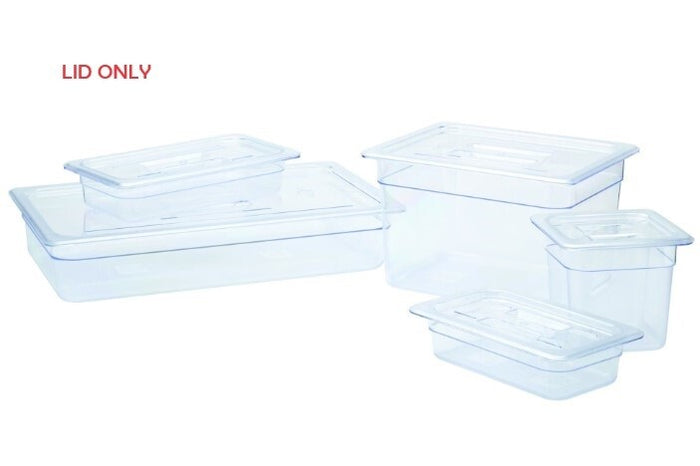 Food Pan Gastronorm Polycarbonate GN1/3 32.5cm X 17.6cm  Hard Handled Cover