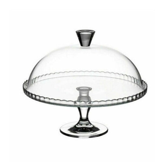 Footed Glass Cake Plate And Dome 32cm