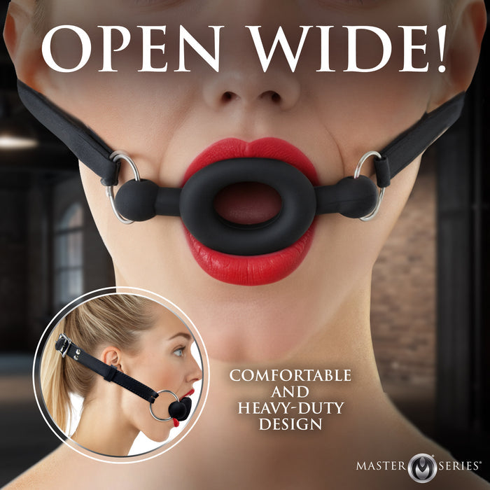 Comfortable thick silicone ring on FORCED gag for gentle couples open mouth
bondage play