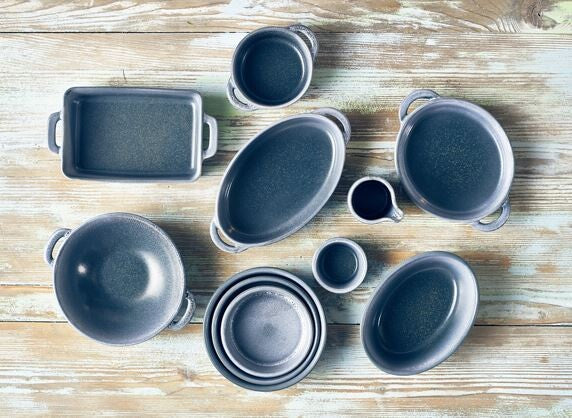 Forge Graphite Stoneware Oval Dish 17.5 x 11.5 x 4cm (Box Of 6)