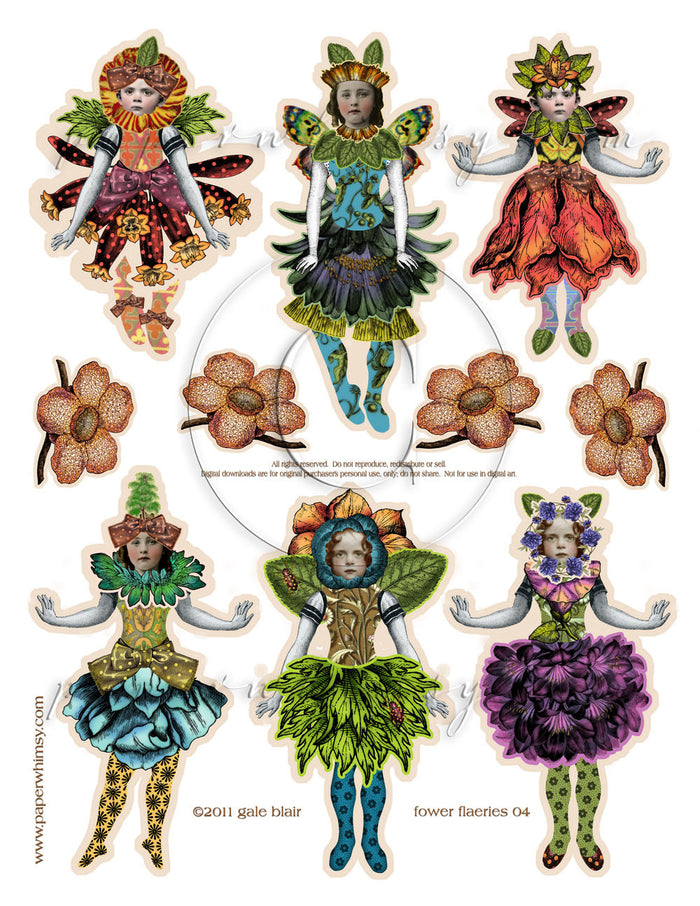 Fower Flaerie 004 PRINTED - paperwhimsy