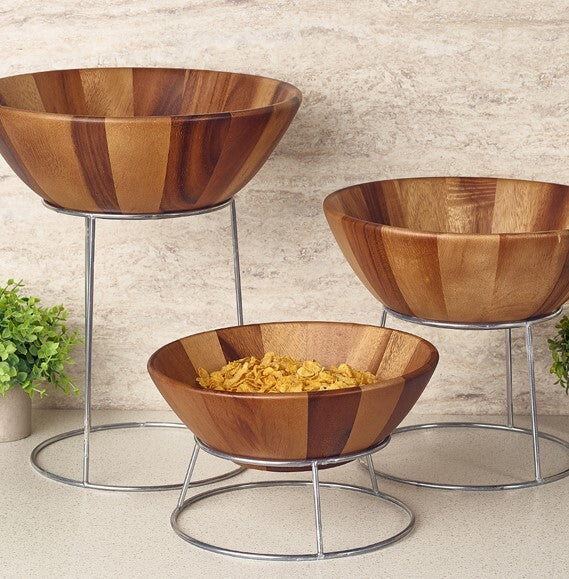 Genware Acacia Wood Bowl 33cm x 12cm