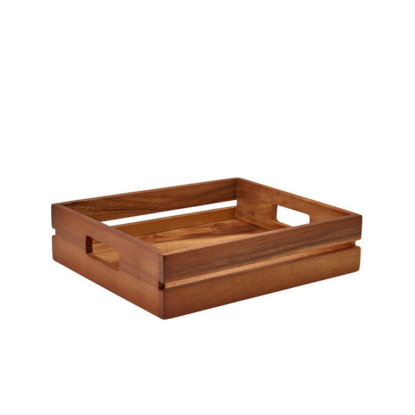 Genware Acacia Wood Low Box/ Riser GN 1/2