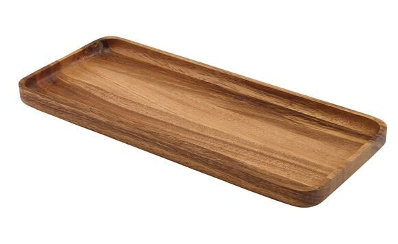 Genware Acacia Wood Rectangular Serving Tray 30cm x 13cm