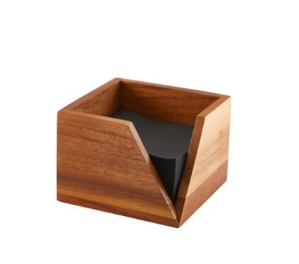 Genware Acacia Wood Serviette Holder 14cm x 10cm