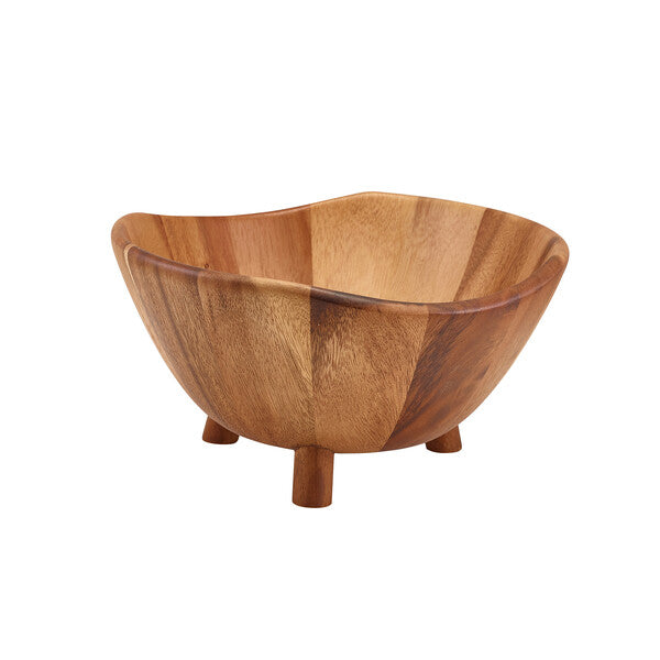 Genware Acacia Wood Tripod Bowl 30cm