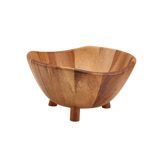 Genware Acacia Wood Tripod Bowl 30cm
