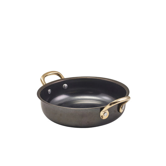 Genware Black Vintage Steel Round Dish 15.5 x 4cm (Box Of 6)