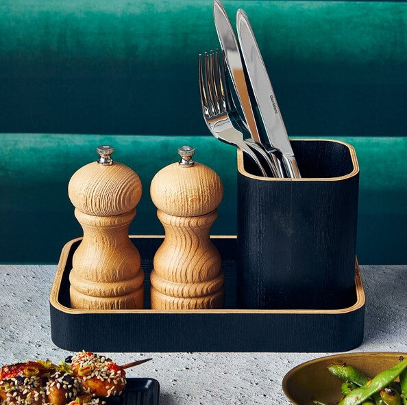 Genware Black Wood Veneer Tray 23 x 13.8cm