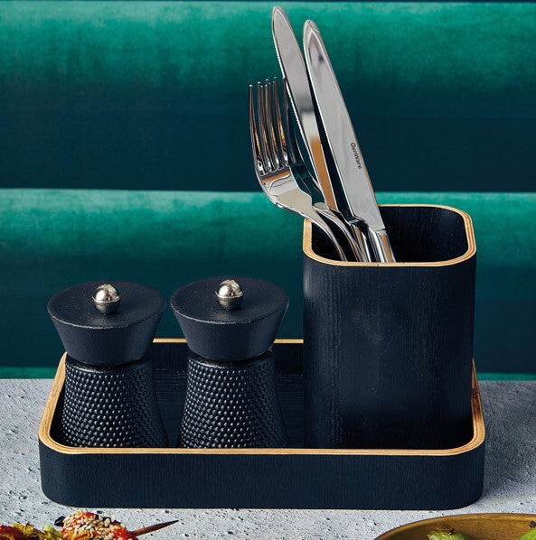 Genware Black Wood Veneer Tray 23 x 13.8cm