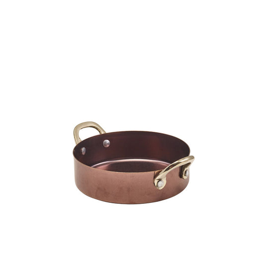 Genware Copper Vintage Steel Mini Casserole Dish 12.25 x 3.5cm (Box Of 6)