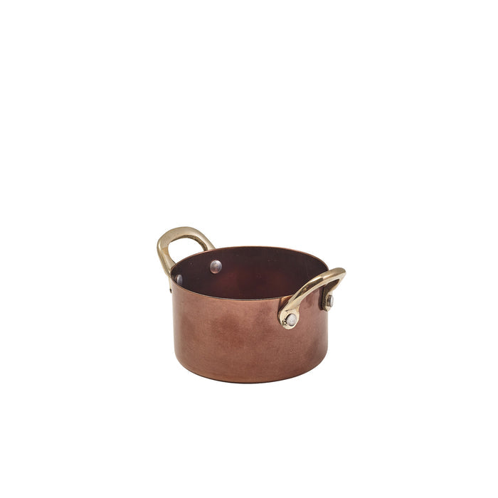 Genware Copper Vintage Steel Mini Casserole Dish 9 x 5.25cm (Box Of 6)