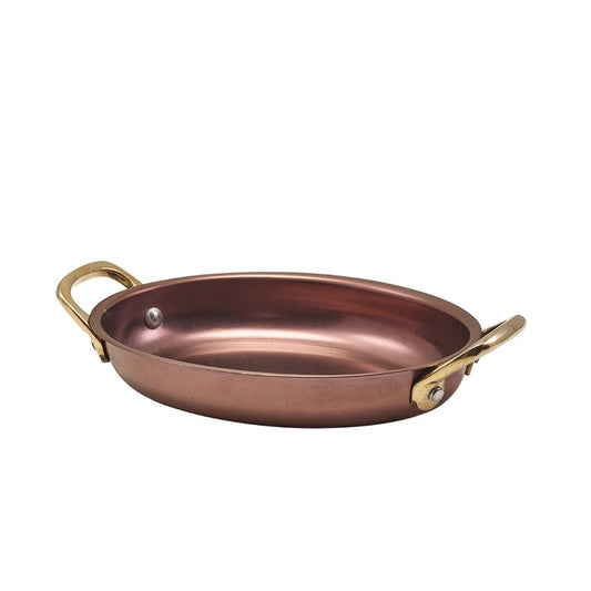Genware Copper Vintage Steel Oval Dish 16.5 x 12.5cm (Box Of 6)