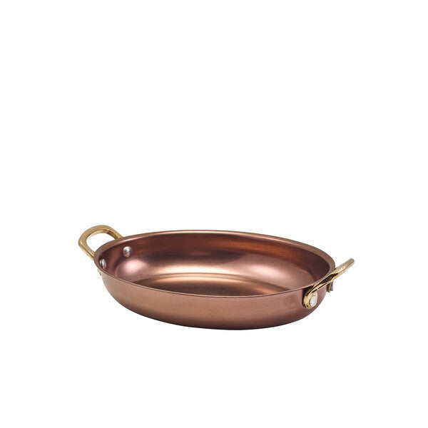 Genware Copper Vintage Steel Oval Dish 20.75 x 15.75cm (Box Of 6)
