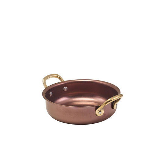 Genware Copper Vintage Steel Round Dish 13.5 x 3.75cm (Box Of 6)