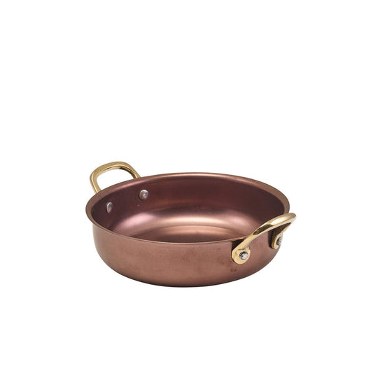 Genware Copper Vintage Steel Round Dish 15.5 x 4cm (Box Of 6)