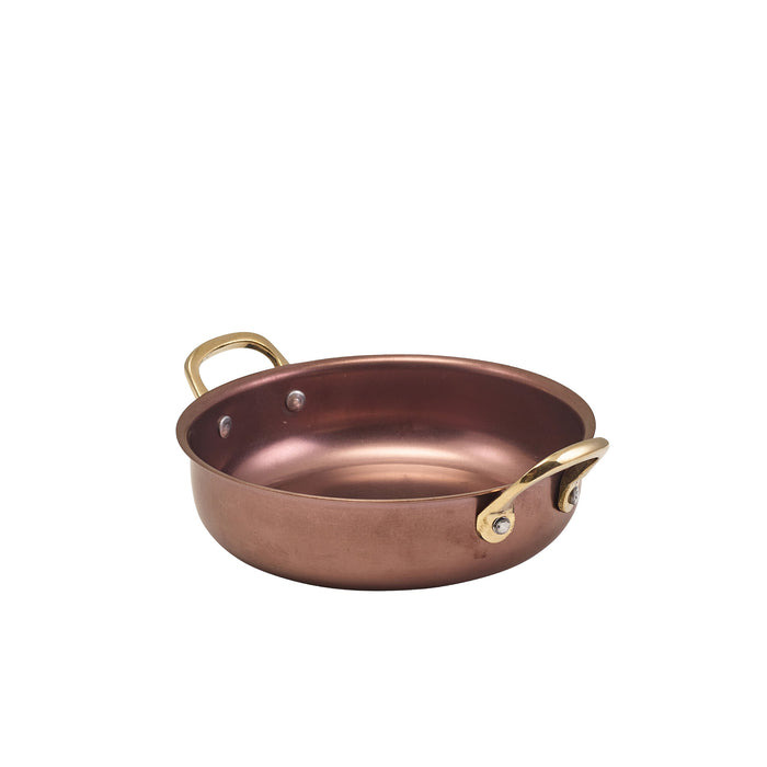 Genware Copper Vintage Steel Round Dish 15.5 x 4cm (Box Of 6)
