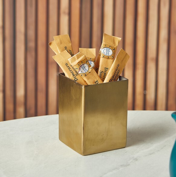 Genware Gold Plated Stainless Steel Sachet Holder 5 x 6.8cm (Box Of 12)