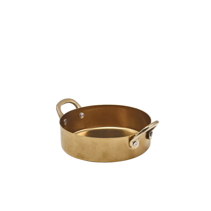Genware Gold Vintage Steel Mini Casserole Dish 12.25 x 3.5cm (Box Of 6)