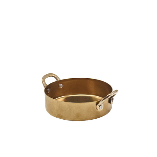 Genware Gold Vintage Steel Mini Casserole Dish 12.25 x 3.5cm (Box Of 6)