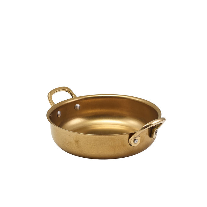 Genware Gold Vintage Steel Round Dish 15.5 x 4cm (Box Of 6)