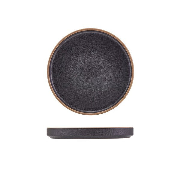 Genware Kava Black Stoneware Presentation Plate 18cm (Box Of 6)