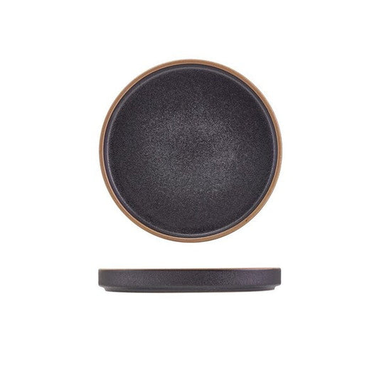 Genware Kava Black Stoneware Presentation Plate 18cm (Box Of 6)