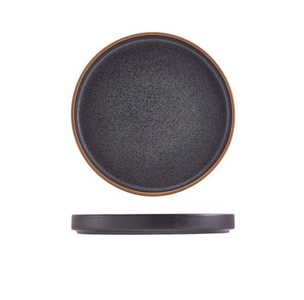 Genware Kava Black Stoneware Presentation Plate 20cm (Box Of 6)
