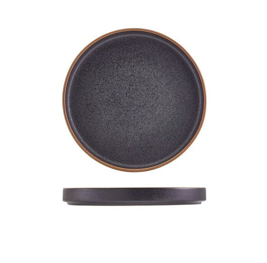 Genware Kava Black Stoneware Presentation Plate 20cm (Box Of 6)