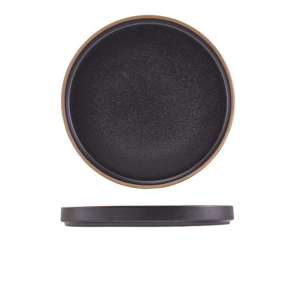 Genware Kava Black Stoneware Presentation Plate 25cm (Box Of 6)