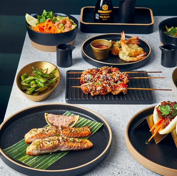 Genware Kava Black Stoneware Presentation Plate 25cm (Box Of 6)