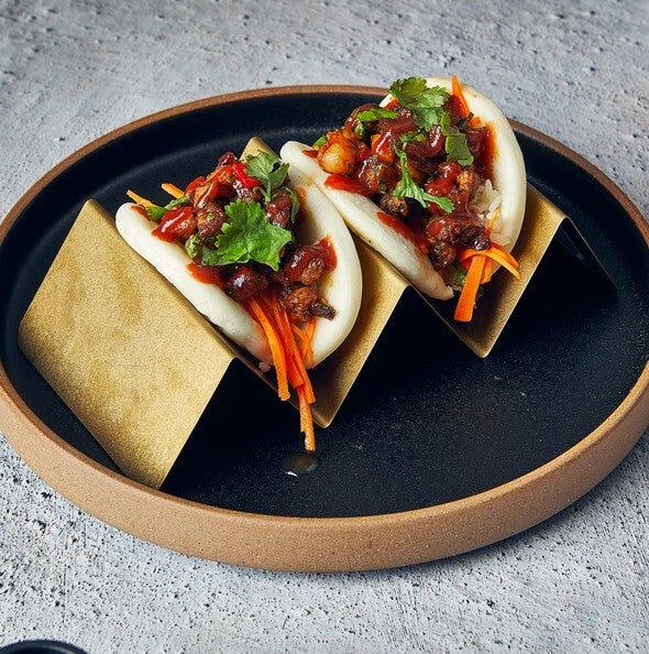 Genware Kava Black Stoneware Raw Wall Presentation Plate 25cm (Box Of 6)